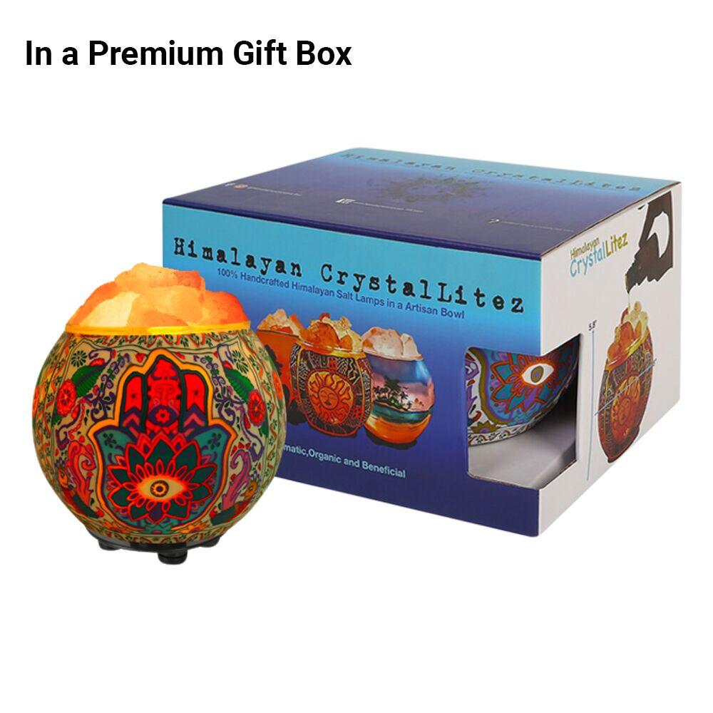 Himalayan CrystalLitez Aromatherapy Salt Lamp with Dimmer Cord (Hamsa) - himalayancrystallitez.com