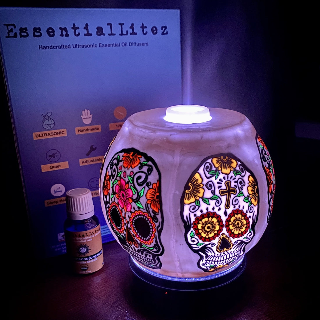sugar skull diffuser gift for holiday present handmade