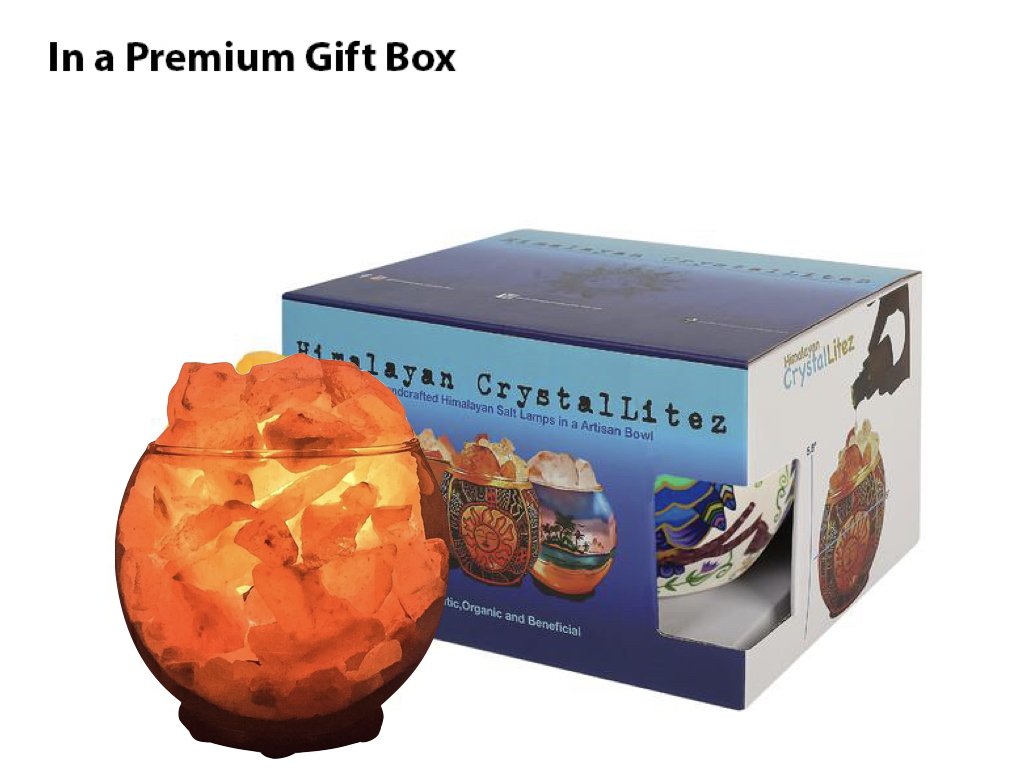 Himalayan CrystalLitez Aromatherapy Salt Lamp with Dimmer Cord (Clear Sphere) - himalayancrystallitez.com