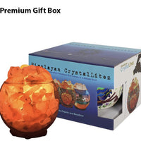 Himalayan CrystalLitez Aromatherapy Salt Lamp with Dimmer Cord (Clear Sphere) - himalayancrystallitez.com