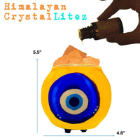 Himalayan CrystalLitez Aromatherapy Salt Lamp with UL Listed  Dimmer Cord (Evil Eye)