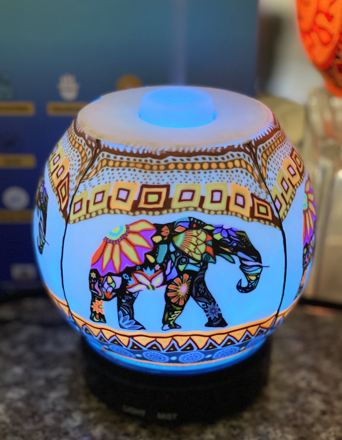 elephant essential oil diffuser gift handmade ultrasonic electric color changing auto shut off 