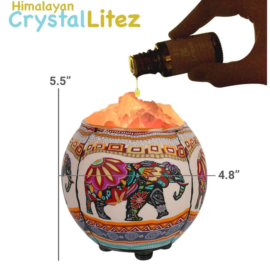 Himalayan CrystalLitez Aromatherapy Salt Lamp with Dimmer Cord (Ethnic Elephant)(PRE-ORDER) (WILL BE SHIPPED IN JULY!!!!) - himalayancrystallitez.com