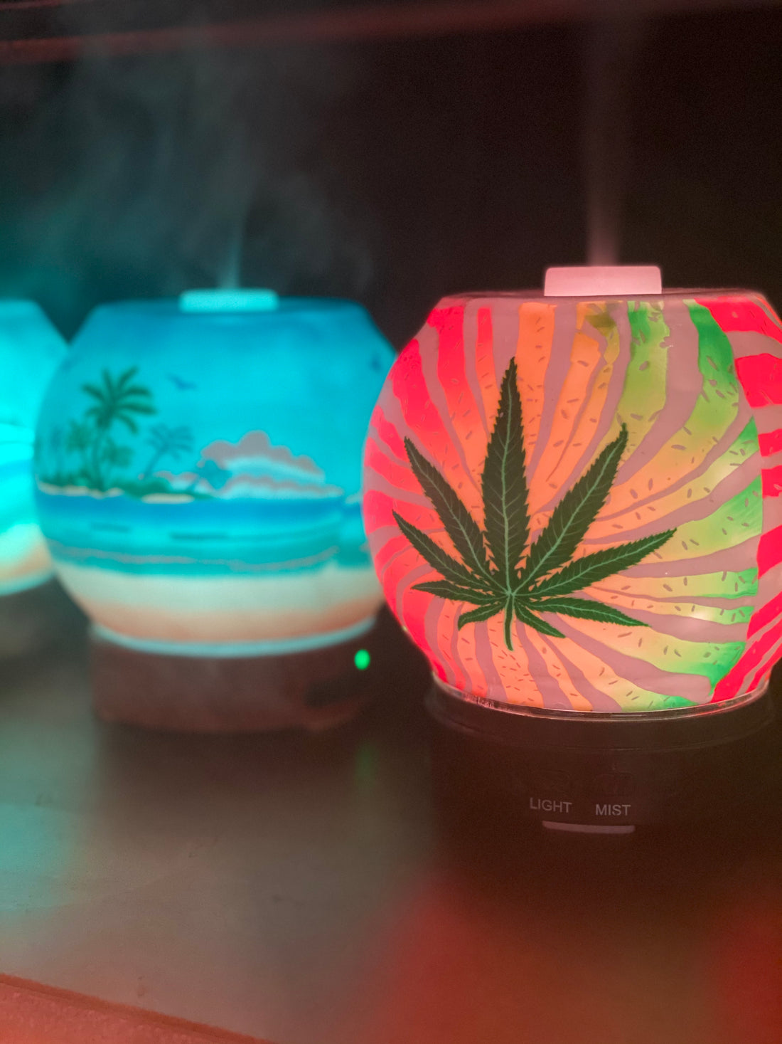 EssentialLitez Handcrafted Ultrasonic Essential Oil Diffusers (Rasta Pot Leaf)