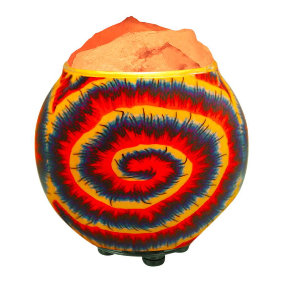 Himalayan CrystalLitez Aromatherapy Salt Lamp with Dimmer Cord (Tie Dye) - himalayancrystallitez.com