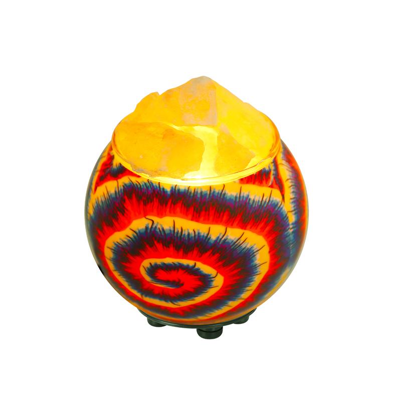 Himalayan CrystalLitez Aromatherapy Salt Lamp with Dimmer Cord (Tie Dye) - himalayancrystallitez.com